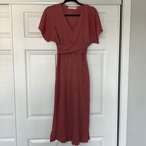 Coral midi dress